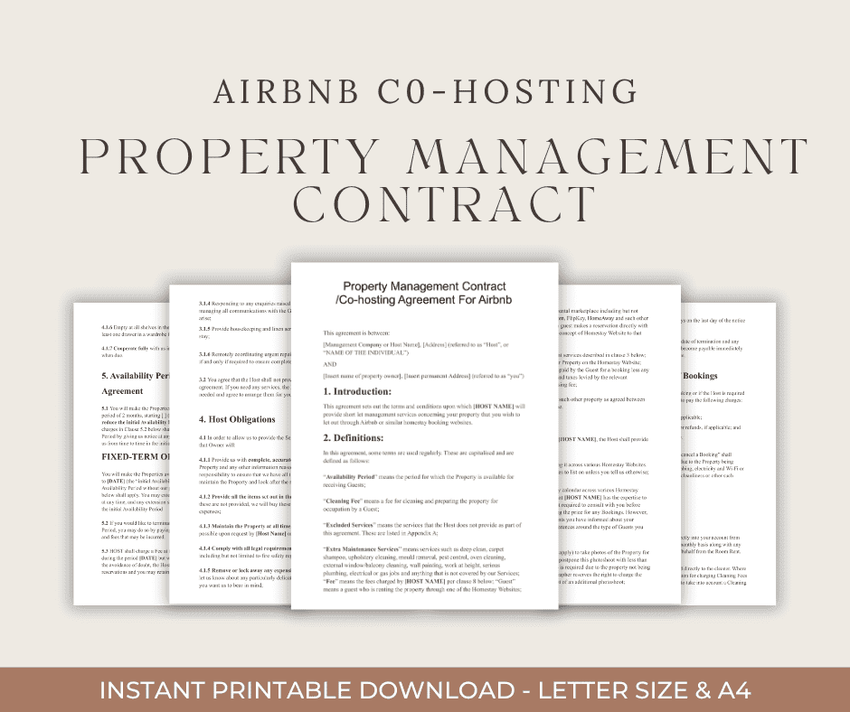 Airbnb Management Contract Template for STR Hosts